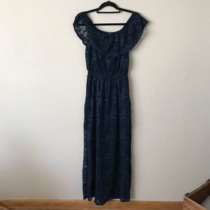 Love Reign Women Off The Shoulder Lace Maxi Dress Teal Size M Charming Charlie